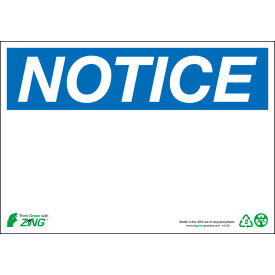 Eco Safety Sign, Notice, Blank, 10"W x 7"H, Recycled Polystyrene Self Adhesive