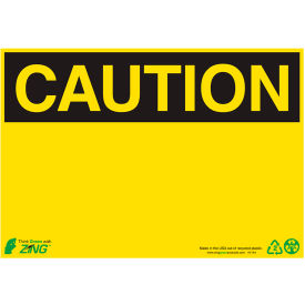 Zing Eco Safety Sign, Caution, Blank, 10"W x 7"H, Recycled Polystyrene Self Adhesive