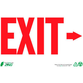 Eco Safety Sign, Exit Right Arrow, 10"W x 7"H, Recycled Plastic