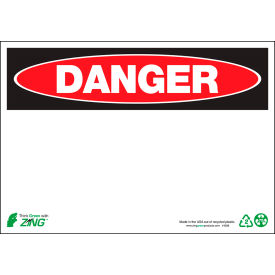 Zing Eco Safety Sign, Danger, Blank 10"W x 7"H, Recycled Polystyrene Self Adhesive