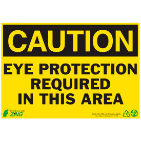 Caution Eye Protection Required In This Area, 10"W x 7"H, Recycled Plastic