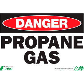 Zing Eco Safety Sign, Danger Propane Gas, 10"W x 7"H, Recycled Plastic