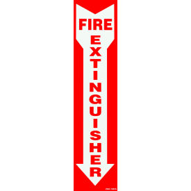 Eco Safety Sign, Fire Extinguisher with Arrow, 3-1/4"W x 14"H, Recycled Plastic, Glow In Dark