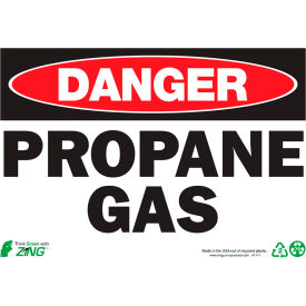 Zing Eco Safety Sign, Danger Propane Gas, 10"W x 7"H, Recycled Aluminum