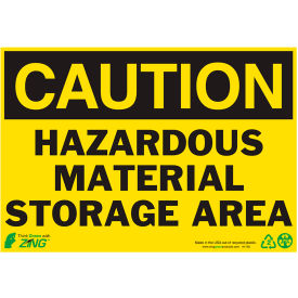 Caution Hazardous Material Storage Area, 10"W x 7"H, Recycled Aluminum