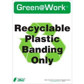 Eco Label, Recycle Plastic Banding, 10"W x 14"H, Recycled Polystyrene, Pack of 5
