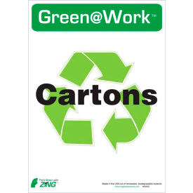 Zing Eco Label, Recycle Cartons, 10"W x 14"H, Recycled Polystyrene Self Adhesive, Pack of 5