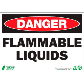 Zing Eco Safety Sign, Danger Flammable Liquids, 14"W x 10"H, Recycled Polystyrene Self Adhesive