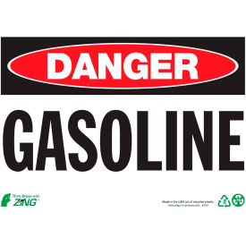 Eco Safety Sign, Danger Gasoline, 14"W x 10"H, Recycled Plastic