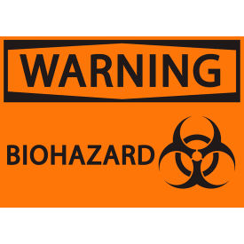 Eco Safety Sign, Warning BioHazard, 10"W x 7"H, Recycled Plastic
