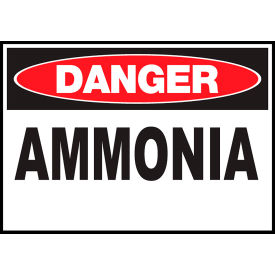 Zing Eco Safety Sign, DANGER, Ammonia, 10"W x 7"H, Recycled Plastic