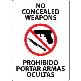 Concealed Carry Window Decal, No Concealed Weapons, 5"W x 7"H, Recycled Polystyrene, Pack of 2