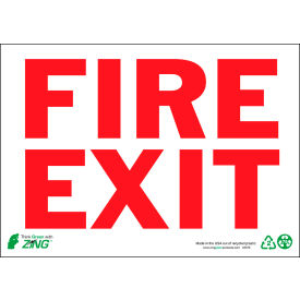 Zing Eco Safety Sign, Fire Exit, 14 inches W x 10 inches H, Recycled Polystyrene Self Adhesive