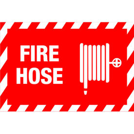 Eco Safety Sign, Fire Hose with Picto, 10"W x 7"H, Recycled Plastic