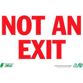 Eco Safety Sign, Not An Exit, 14"W x 10"H, Recycled Plastic