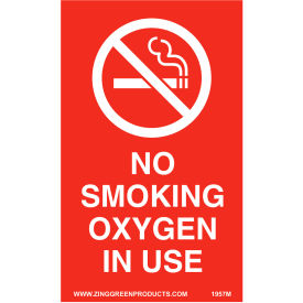 Zing Magnet Safety Sign Oxygen In Use, 3"W x 5"H, Vinyl Magnetic