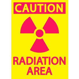 Zing Eco Safety Sign, Caution Radiation Area, 7"W x 10"H, Recycled Polystyrene Self Adhesive