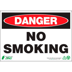 Zing Eco Safety Sign, Danger No Smoking, 14"W x 10"H