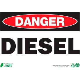 Eco Safety Sign, Danger Diesel, 14"W x 10"H, Recycled Plastic