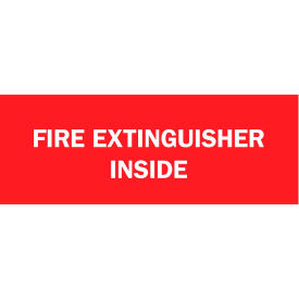 Eco Safety Sign, Fire Extinguisher Inside, 14"W x 5"H, Recycled Polystyrene Self Adhesive