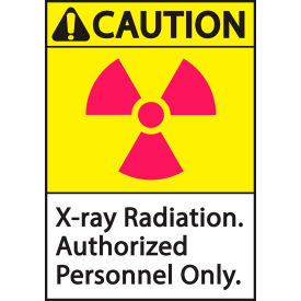 Zing Eco Safety Sign, X-Ray Radiation Authorized..., 7"W x 10"H, Recycled Polystyrene Self Adhesive