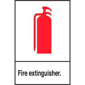 Eco Safety Sign, Fire Extinguisher with Picto, 7"W x 10"H, Recycled Plastic