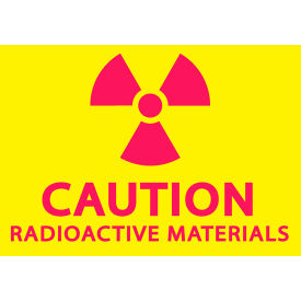 Zing Eco Safety Sign, Caution Radioactive Materials, 10"W x 7"H, Recycled Polystyrene Self Adhesive