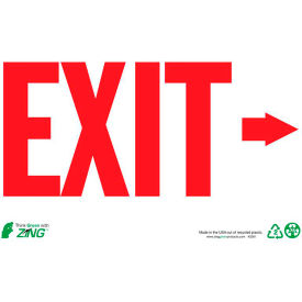 Eco Safety Sign, Exit Right Arrow, 14"W x 10"H, Recycled Plastic