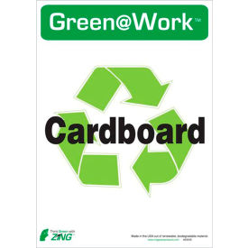 Zing Eco Label, Recycle Cardboard, 10"W x 14"H, Recycled Polystyrene Self Adhesive, Pack of 5