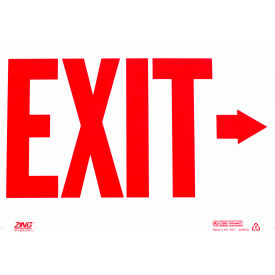 Eco Safety Sign, Exit with Right Arrow, 14"W x 10"H, Recycled Plastic, Glow In Dark