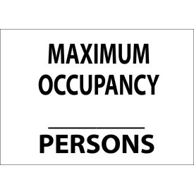 Eco Safety Sign, Maximum Occupancy Persons, 10"W x 7"H, Recycled Aluminum