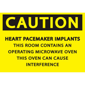 Eco Safety Sign, Caution Heart Pace Maker Implants, 10"W x 7"H, Recycled Aluminum