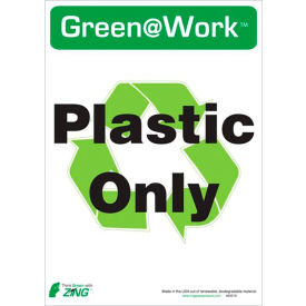 Zing Eco Label, Recycle Recycled Plastic Only, 10"W x 14"H, Pack of 5