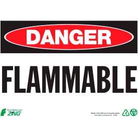 Zing Eco Safety Sign, Danger Flammable, 14"W x 10"H, Recycled Plastic