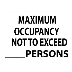 Eco Safety Sign, Maximum Occupancy Not to Exceed, 10"W x 7"H, Recycled Aluminum