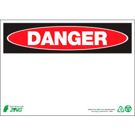 Eco Safety Sign, Danger, Blank, 14"W x 10"H, Recycled Aluminum