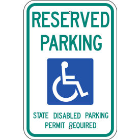 Eco Parking Sign, Handicapped Reserved Parking, Washington, 12"W x 18"H, Recycled Aluminum