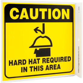 Caution Hard Hat Required In This Area, 7"W x 7"H, Recycled Plastic
