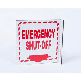 Zing Eco Safety L Sign, Emergency Shut Off, 7"W x 7"H, Recycled Plastic