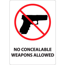 Concealed Carry Sign, S Carolina Regulations, 10"W x 14"H, Recycled Plastic