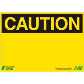 Zing Eco Safety Sign, Caution, Blank, 14"W x 10"H, Recycled Polystyrene Self Adhesive