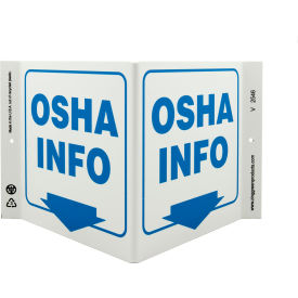 Zing Eco Safety V Sign, OSHA Info, 12"W x 7"H, Recycled Plastic