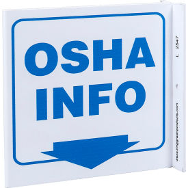 Zing Eco Safety L Sign, OSHA Info., 7"W x 7"H, Recycled Plastic