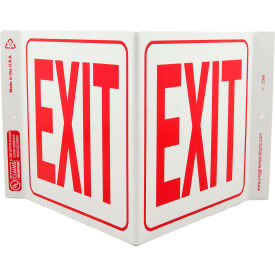 Eco Safety V Sign, Exit, 12"W x 7"H, Recycled Plastic