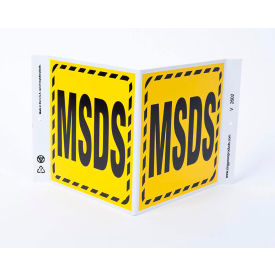 Zing Eco Safety V Sign, MSDS, 12"W x 7"H, Recycled Plastic/White