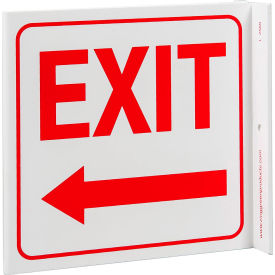 Zing Eco Safety L Sign, Exit Left Arrow, 7"W x 7"H, Recycled Plastic