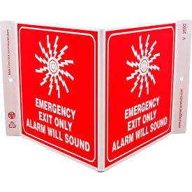 Emergency Exit Only, 12"W x 7"H, Recycled Plastic
