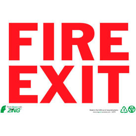 Zing Eco Safety Sign, Fire Exit, 14"W x 10"H, Recycled Plastic