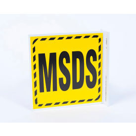 Eco Safety L Sign, MSDS, 7"W x 7"H, Recycled Plastic/White