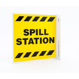 Eco Safety L Sign, Spill Station, 7"W x 7"H, Recycled Plastic